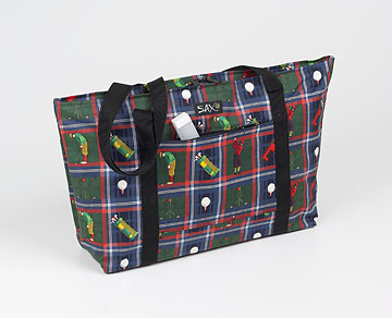 Large Tote / Travel bag with plaid design